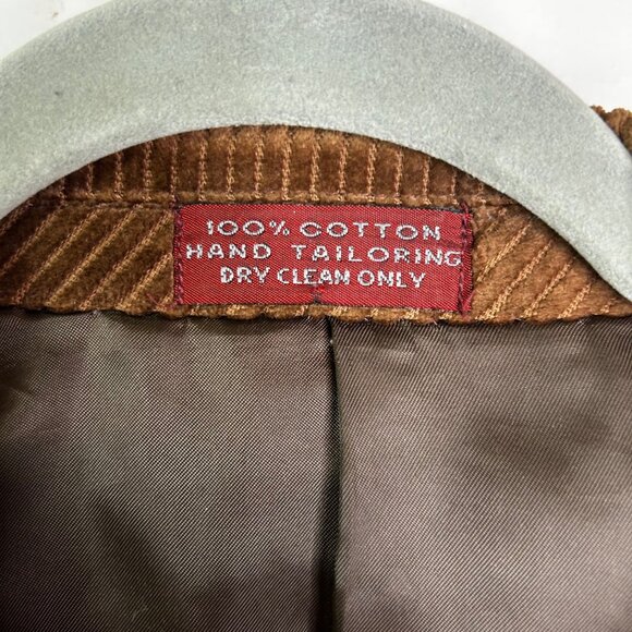 Mens Cordovan & Grey Ltd Brown Corduroy Blazer Jacket Mens 46L Retro Vintage - Picture 3 of 8